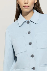 Luisa Cerano Double-Face Shirt Jacket in Sky Blue