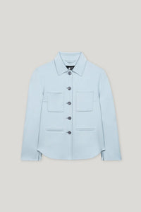 Luisa Cerano Double-Face Shirt Jacket in Sky Blue