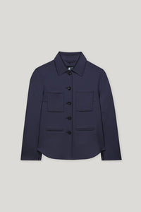 Luisa Cerano Double-Face Shirt Jacket in Navy