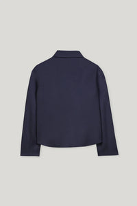 Luisa Cerano Double-Face Shirt Jacket in Navy