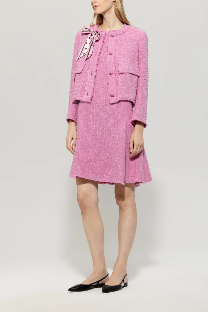 Luisa Cerano Vintage Tweed Jacket in Candy Pink