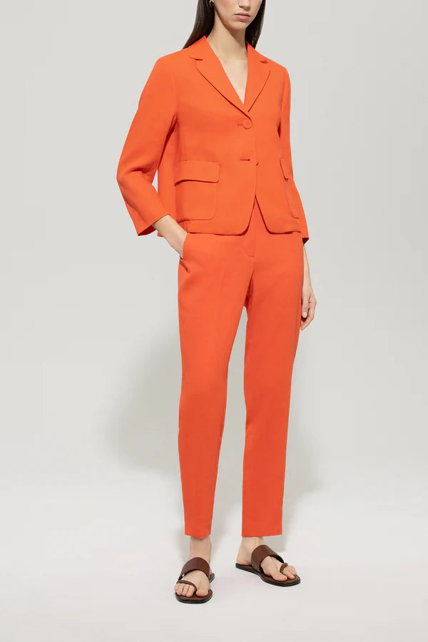 Luisa Cerano Linen Blend Blazer in Hibiscus