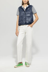 Luisa Cerano down look gilet in Navy Blue