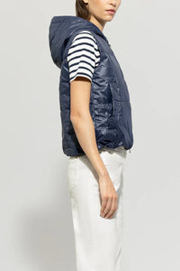 Luisa Cerano down look gilet in Navy Blue