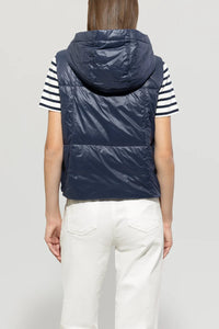 Luisa Cerano down look gilet in Navy Blue