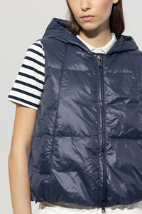 Luisa Cerano down look gilet in Navy Blue