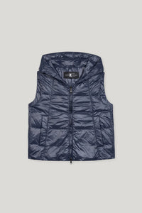 Luisa Cerano down look gilet in Navy Blue