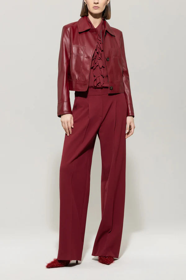 Luisa Cerano Lamb Nappa Biker Jacket