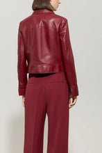 Load image into Gallery viewer, Luisa Cerano Lamb Nappa Biker Jacket
