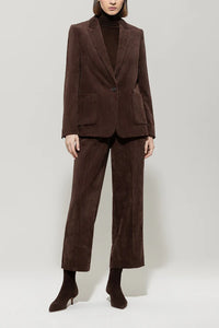 Luisa Cerano Corduroy One-Button Blazer
