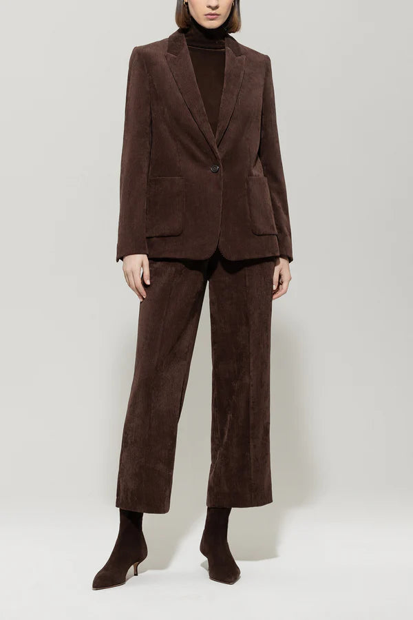Luisa Cerano Corduroy One-Button Blazer