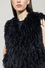 Load image into Gallery viewer, Luisa Cerano Feather-Look Vest in Dark Blue
