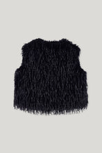 Load image into Gallery viewer, Luisa Cerano Feather-Look Vest in Dark Blue
