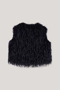 Luisa Cerano Feather-Look Vest in Dark Blue