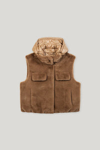 Luisa Cerano Vest in Fur Look
