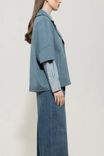 Load image into Gallery viewer, Luisa Cerano Double-Face Cape in Grey/Blue
