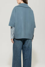 Load image into Gallery viewer, Luisa Cerano Double-Face Cape in Grey/Blue
