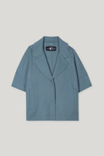 Load image into Gallery viewer, Luisa Cerano Double-Face Cape in Grey/Blue

