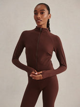 Load image into Gallery viewer, Varley Always Zip Through Sweater in Deep Mahonany

