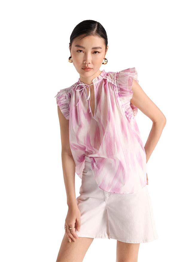 Riani Sleeveless Blouse in Macaroon Patterned