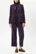 Load image into Gallery viewer, Luisa Cerano Corduroy One-Button Blazer in Plum
