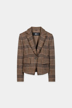 Load image into Gallery viewer, Luisa Cerano Checked One-Button Blazer in Multi
