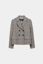Load image into Gallery viewer, Luisa Cerano Wool-Blend Plaid Blazer in Heather Grey
