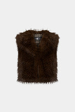 Load image into Gallery viewer, Luisa Cerano Boho Vest in Fur Look in Marone
