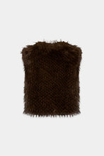Load image into Gallery viewer, Luisa Cerano Boho Vest in Fur Look in Marone
