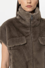 Load image into Gallery viewer, Luisa Cerano Faux Mink Vest in Taupe
