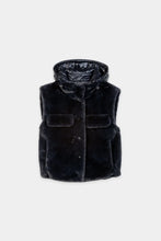 Load image into Gallery viewer, Luisa Cerano Faux Fur-Effect Vest in Winter Navy
