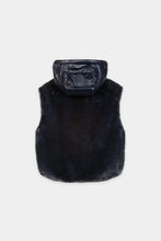 Load image into Gallery viewer, Luisa Cerano Faux Fur-Effect Vest in Winter Navy
