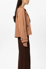Load image into Gallery viewer, Luisa Cerano Satin-Trench Jacket in Brick
