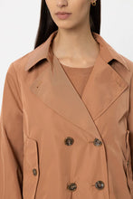 Load image into Gallery viewer, Luisa Cerano Satin-Trench Jacket in Brick
