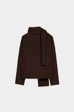 Load image into Gallery viewer, Luisa Cerano Double-Face Jacket with Scarf in Marone
