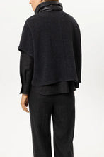 Load image into Gallery viewer, Luisa Cerano Wool-Blend Outdoor Cape in Anthracite
