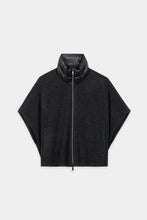 Load image into Gallery viewer, Luisa Cerano Wool-Blend Outdoor Cape in Anthracite
