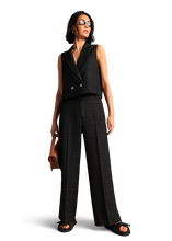 Load image into Gallery viewer, Riani Straight-Leg Trousers in Black Pattern
