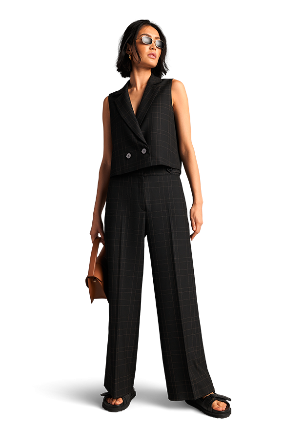 Riani Straight-Leg Trousers in Black Pattern