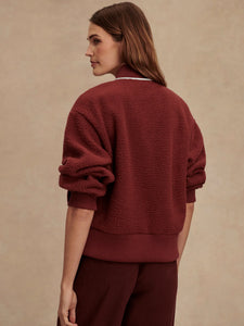 Varley Hansley Fleece Jacket in New Maroon