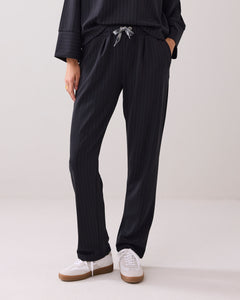 Summum Pin Stripe Trousers in Black