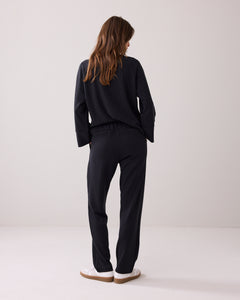 Summum Pin Stripe Trousers in Black