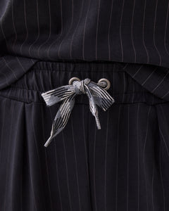 Summum Pin Stripe Trousers in Black
