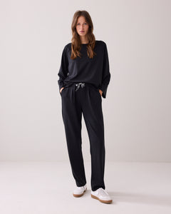 Summum Pin Stripe Trousers in Black
