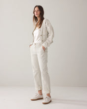Load image into Gallery viewer, Summum Denim Trousers with Herringbone Stripe in Ivory
