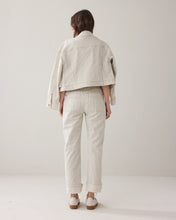 Load image into Gallery viewer, Summum Denim Trousers with Herringbone Stripe in Ivory
