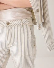 Load image into Gallery viewer, Summum Denim Trousers with Herringbone Stripe in Ivory
