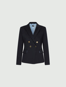 Emme Helier Stretch Blazer in Midnight Blue