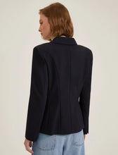 Load image into Gallery viewer, Emme Helier Stretch Blazer in Midnight Blue
