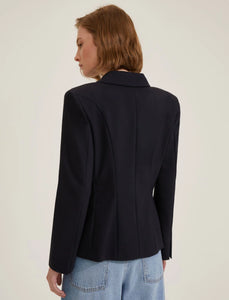 Emme Helier Stretch Blazer in Midnight Blue